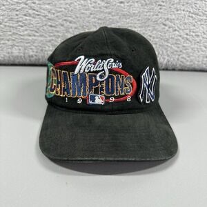 Vintage NY Yankees 1998 World Series Hat Cap Snapback 98 Jeter Black Champions